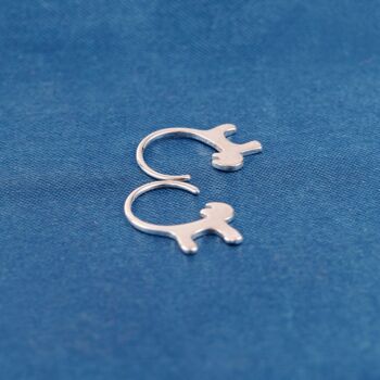 925 Sterling Silver Cat Hoop Earrings, 4 of 7