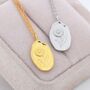 Daisy Flower Oval Pendant Necklace In Sterling Silver, thumbnail 1 of 10