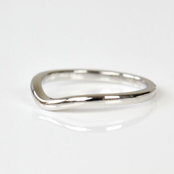 Platinum Curved Wedding Band, 2 of 3