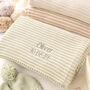Mini Stripe Charcoal Unisex Knitted Baby Blanket, thumbnail 2 of 11