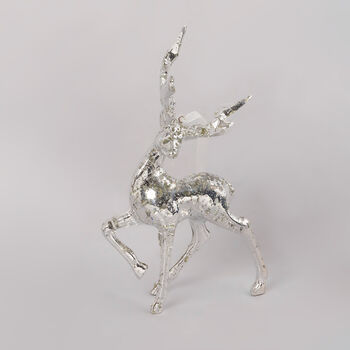 G Decor Set Of Two Glass Reindeer Christmas Decorations, 4 of 4