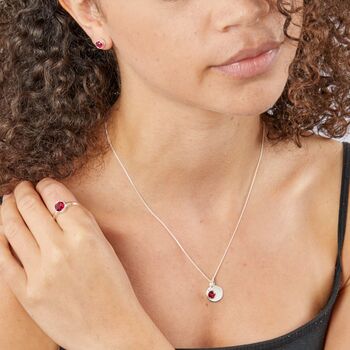 Sterling Silver July Birthstone Stud Earrings – 7mm, 6 of 9
