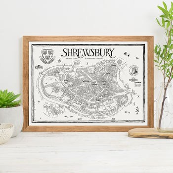 Map Of Shrewsbury Signed Print, 3 of 3