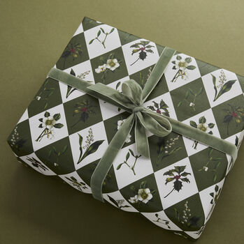 Christmas Gift Wrap Carnivalesque Green Harlequin, 2 of 4