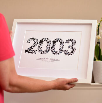 Personalised Year Love Hearts Print, 3 of 5
