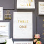 Marble And Gold Wedding Table Name/Number Flat Card, thumbnail 3 of 4