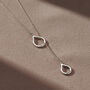 Open Droplet Personalised Lariat Necklace, thumbnail 3 of 8