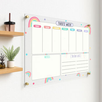Personalised Rainbow Kids Weekly Planner, 7 of 8