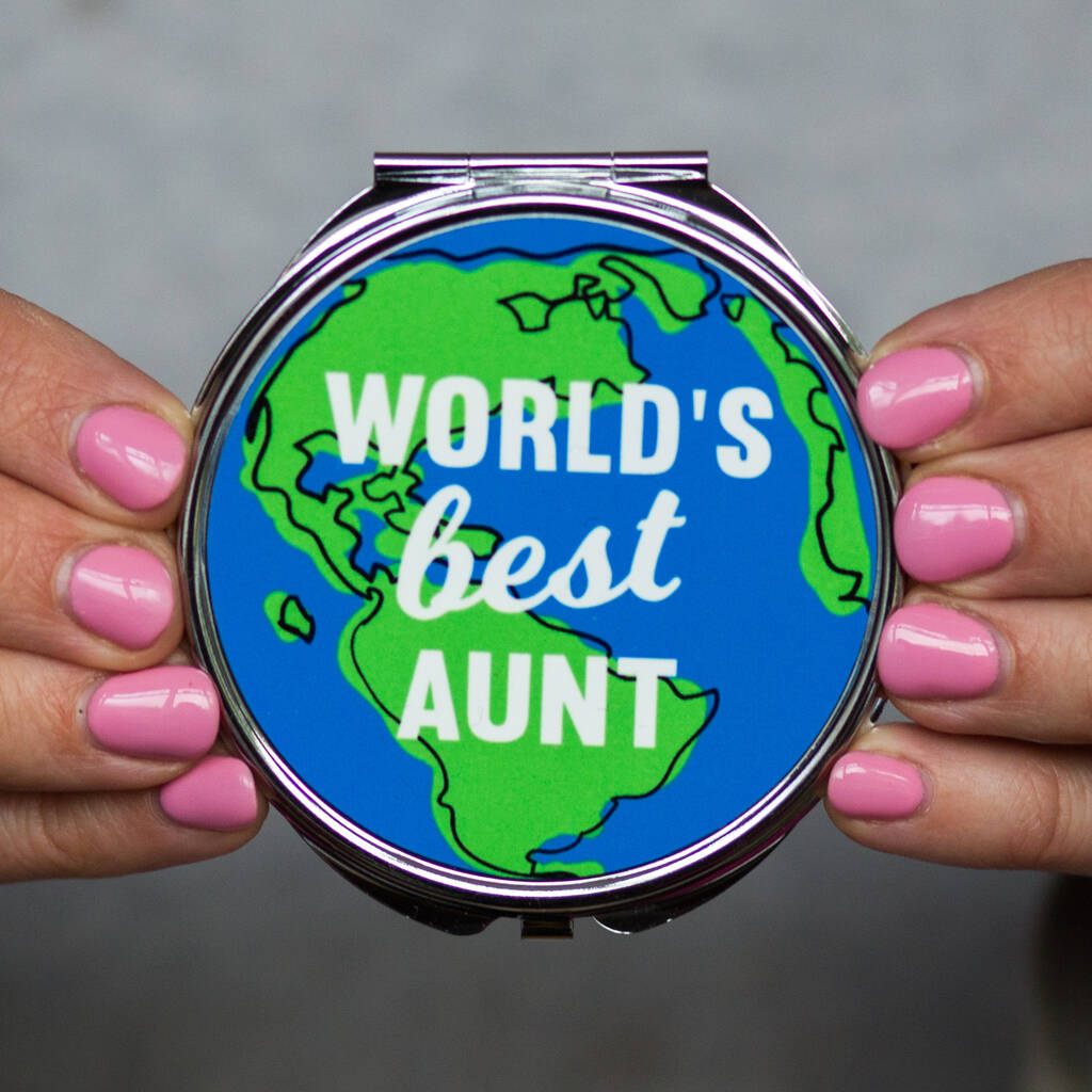 'World's Best Aunt' Compact Mirror, 1 of 6