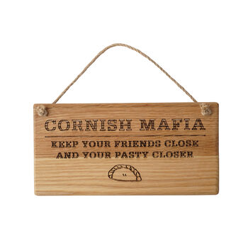 'Cornish Mafia Keep Your…' Oak Hanging Sign, 2 of 3