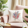Personalised Family Birth Month Flower Cushion, thumbnail 3 of 8