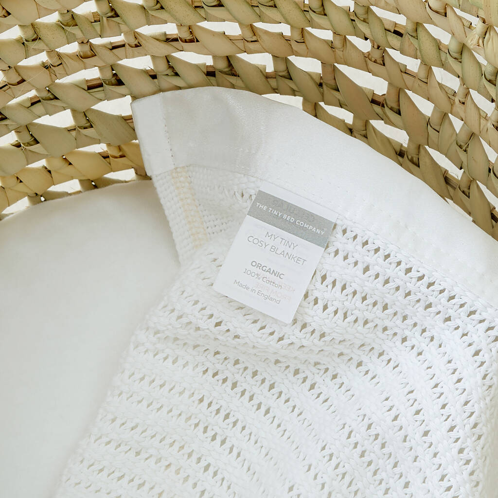 Luxury 100 Organic Satin Edged Baby Blanket All White By The Tiny Bed