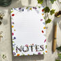 Wildflowers Stationery Bundle, A5 Notepad And Six Folded Cards And Envelopes, thumbnail 3 of 6