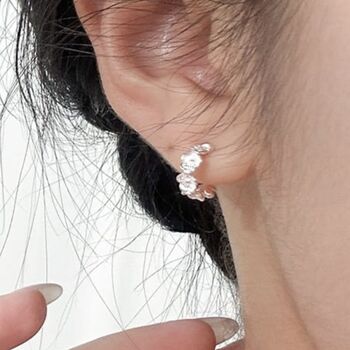 Sterling Silver Daisy Petal Curl Stud Earrings, 3 of 6