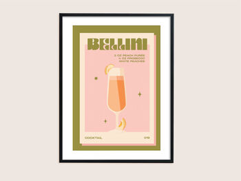 Retro Cocktail Bellini Print, 2 of 4