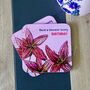 Pink Lily Pink Birthday Coaster, thumbnail 4 of 4