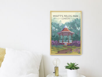 Myatt's Fields Park London Travel Poster Art Print, 3 of 8