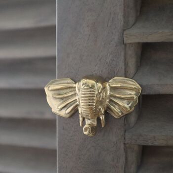 Solid Brass Elephant Drawer Cabinet Knob, 2 of 3