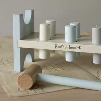 Personalised Wooden Play Peg Hammer, 3 of 7