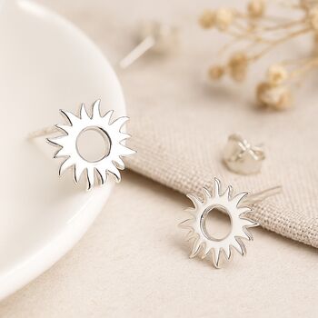 Sterling Silver Sunshine Stud Earrings – 7mm, 3 of 8