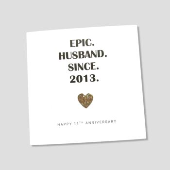 11th Wedding Anniversary Card Steel Epic Card, 3 of 5