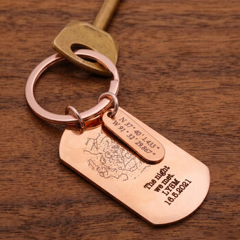 Star Map Memorable Date Dog Tag Keyring, 3 of 9