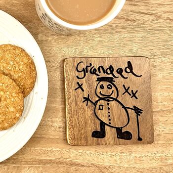 Engraved Coasters With Child's Drawing, 3 of 12