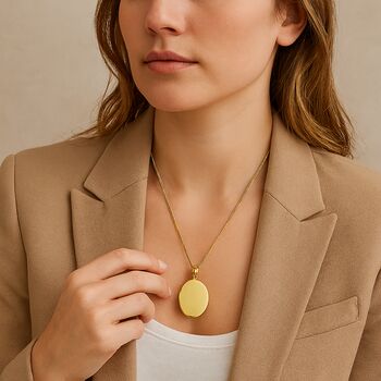 Personalised Large Oval 9ct Gold Photo Locket Necklace, 6 of 10