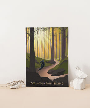 Go Mountain Biking Travel Poster Art Print, 3 of 8