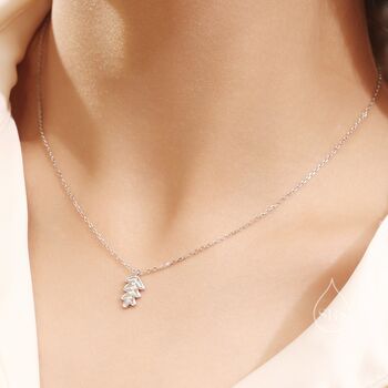 Sterling Silver Delicate Oak Leaf Pendant Necklace, 5 of 11