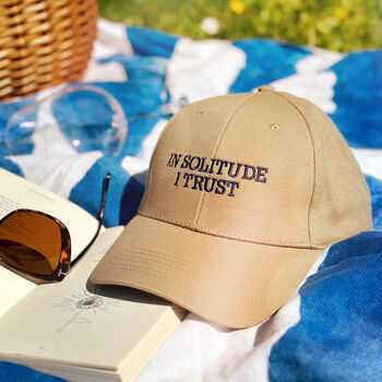 In Solitude I Trust Embroidered Slogan Cap, 2 of 7