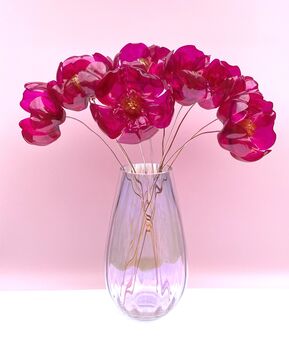 Large Hot Pink Bouquet Recycled Plastic Bottle Flowers, 9 of 10