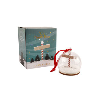 Let It Snow Christmas Bauble | North Pole | Fake Snow | Christmas Keepsake | Christmas Sign | Glass Tree Decoration Ornament | Gift Boxed, 2 of 4