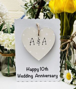 Anniversary Card Personalsied Any Year Keepsake Gift, 2 of 3