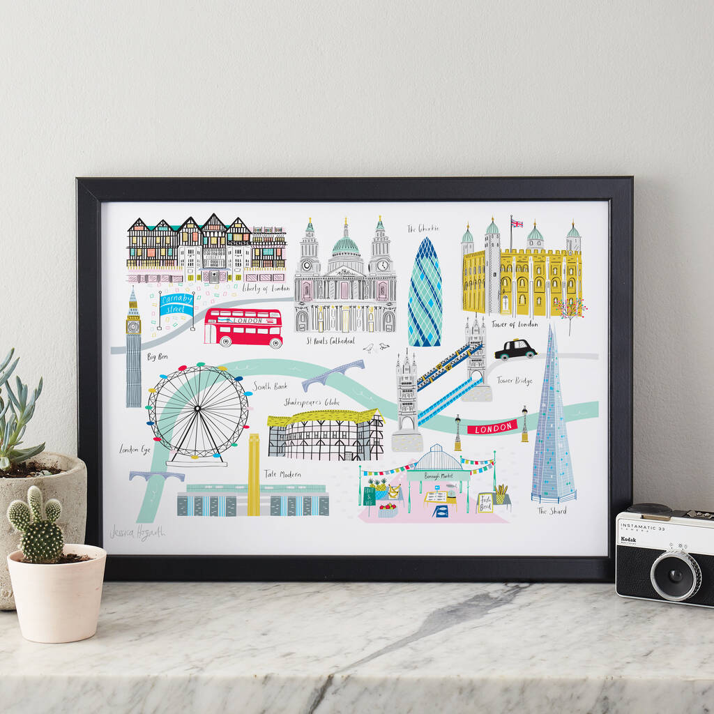 London Landmarks Art Print By Jessica Hogarth 