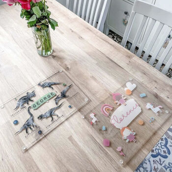 Dinosaur Wipeable Acrylic Childrens Placemat, 2 of 3