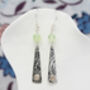 Prehnite Textured Sterling Silver Drop Earrings, thumbnail 5 of 7