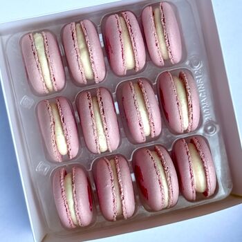 Baby Shower Girl Pink Personalised Macarons Gift Box Of 12, 2 of 3