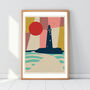 St Mary's Lighthouse Whitley Bay Art Print Poster, thumbnail 1 of 2