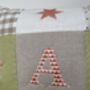 Personalised Sage And Peach Alphabet Cushion, thumbnail 4 of 7