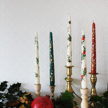 Hand Painted Festive Fruit Garland Candles, 3 of 5