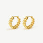 Women's Small Thick Folded Hoop Earrings In 18k Gold, thumbnail 2 of 4