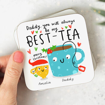 'Daddy My Best Tea' Personalised Christmas Mug, 2 of 2