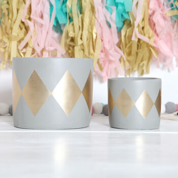 Grey And Gold Plant Pot, Two Sizes, Mothers Day, 2 of 3