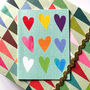 Mini Coloured Hearts Card, thumbnail 1 of 5