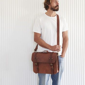 Personalised Leather Laptop Bag With Lifetime Guarantee, 3 of 9