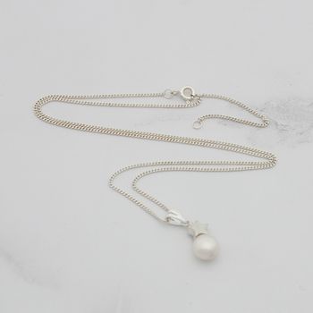 Mini Single Pearl Pendant With Star, 9 of 11