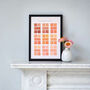 Orange Watercolour Swatches Vintage Fine Art Print, thumbnail 1 of 4