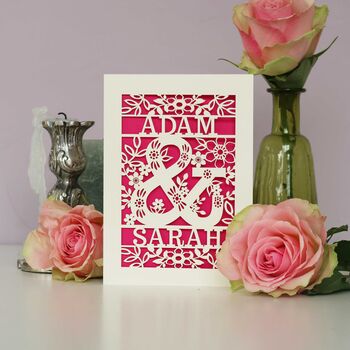 Personalised Papercut Ampersand Valentines Card, 8 of 8