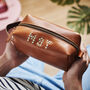 Stud Initials Personalised Leather Wash Bag, thumbnail 3 of 5